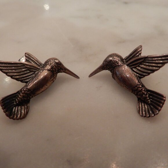 Kabana Vintage Silver Humming Bird Earrings - Picture 1 of 5
